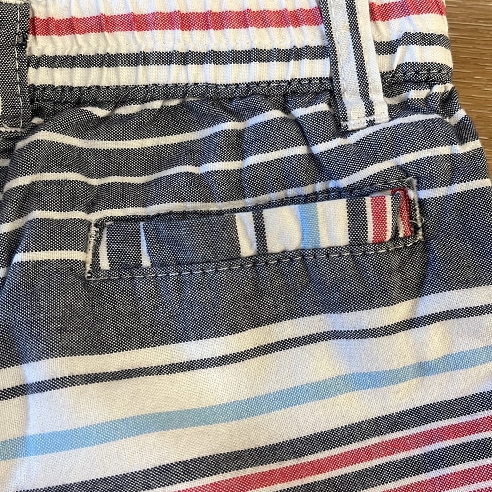 Nautica Blue White Red Stripe Shorts, Boys 24 months, Snap and Zipper closure - Picture 4 of 8